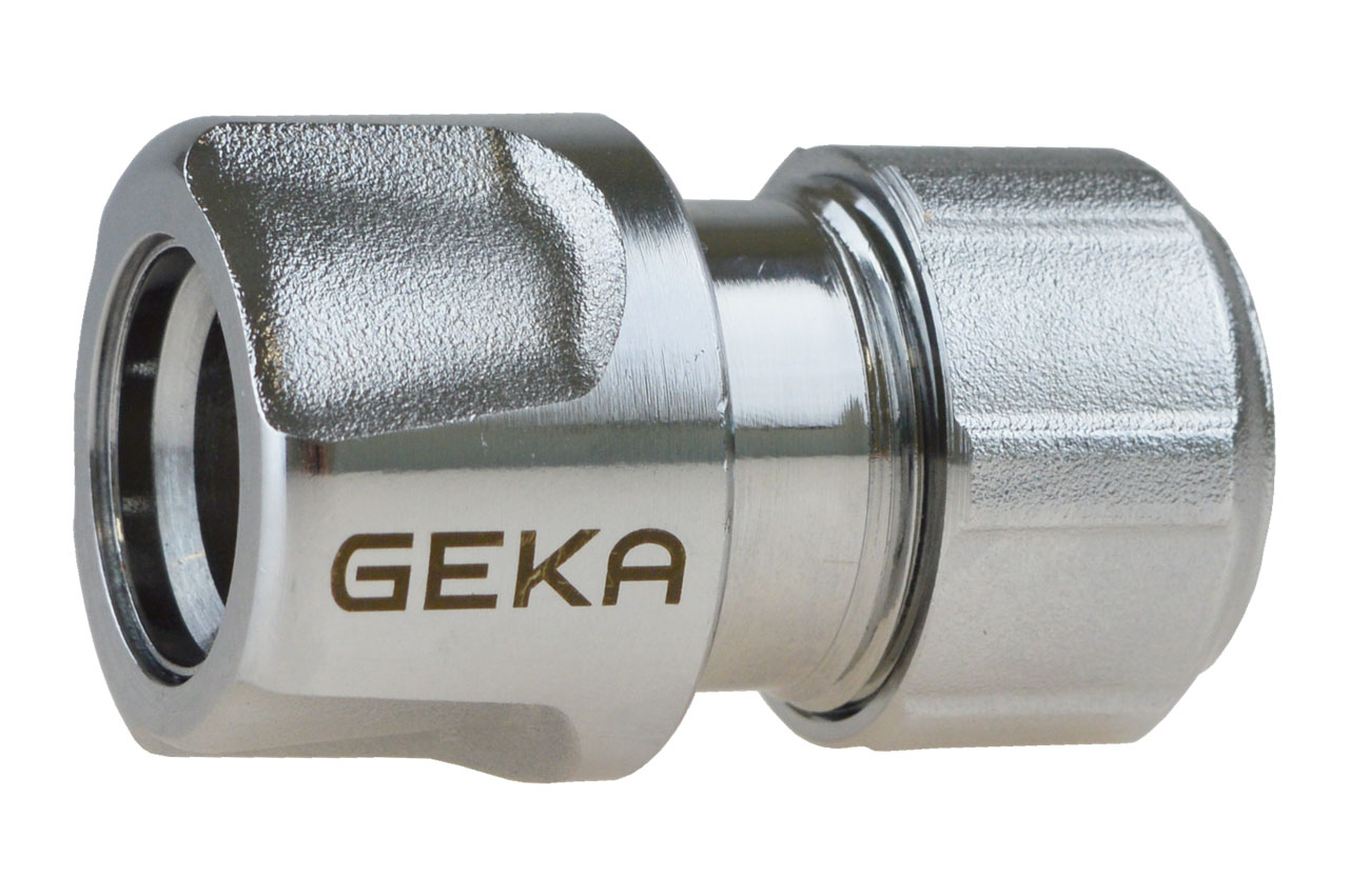 GEKA® plus Schlauchstück, Messing verchromt