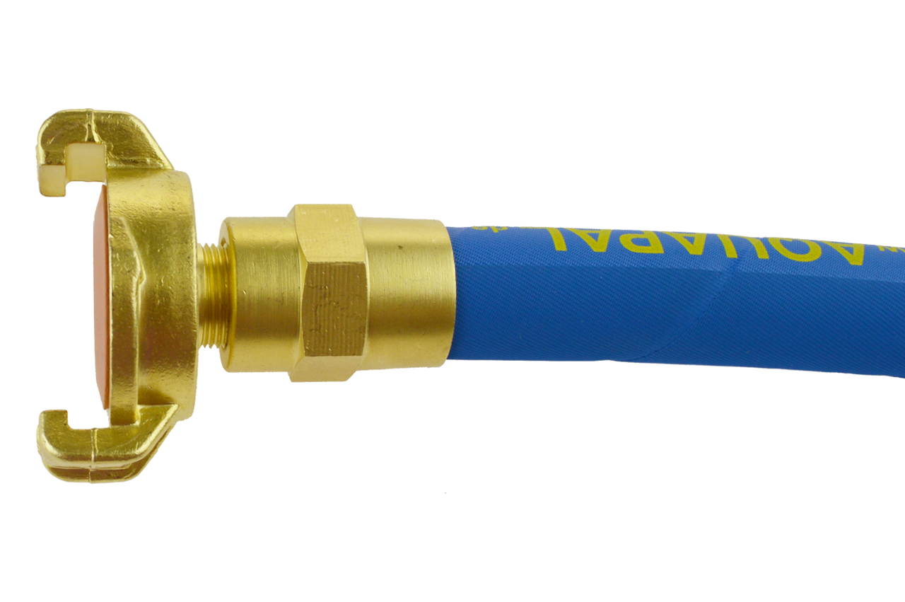 Schlauchverschraubung und Schlauch mit der Schnellkupplung verschrauben