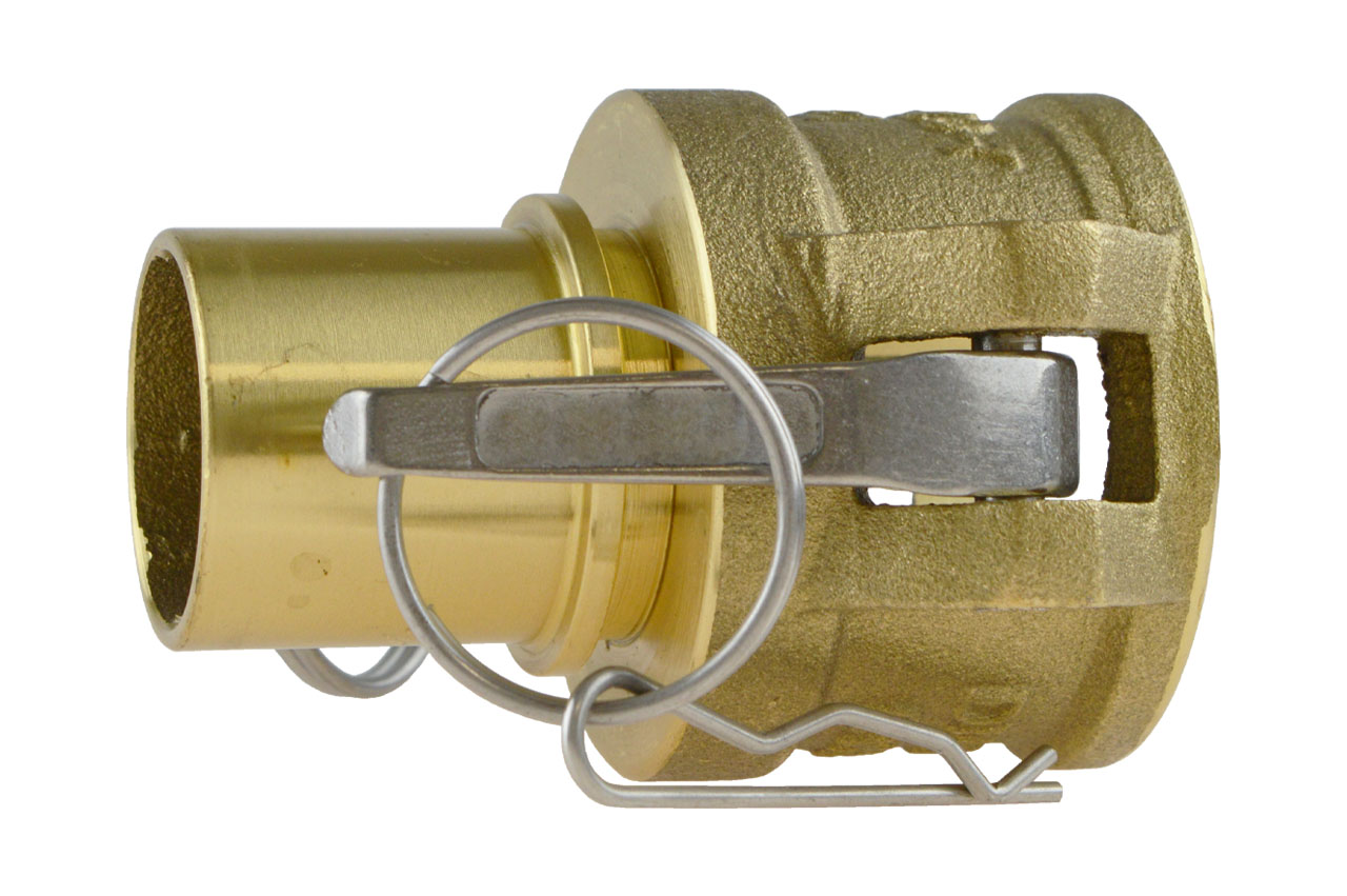 M-Teil Stutzen mit Sicherungsbund Typ C, System Kamlock, Messing