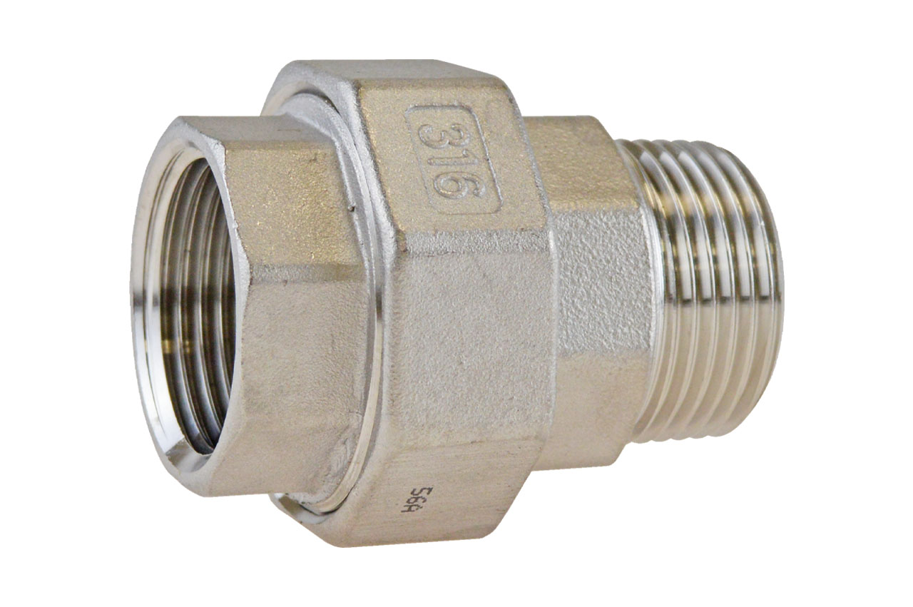 Verschraubung Nr. 331 mit Innen- und Außengewinde flachdichtend, Edelstahl