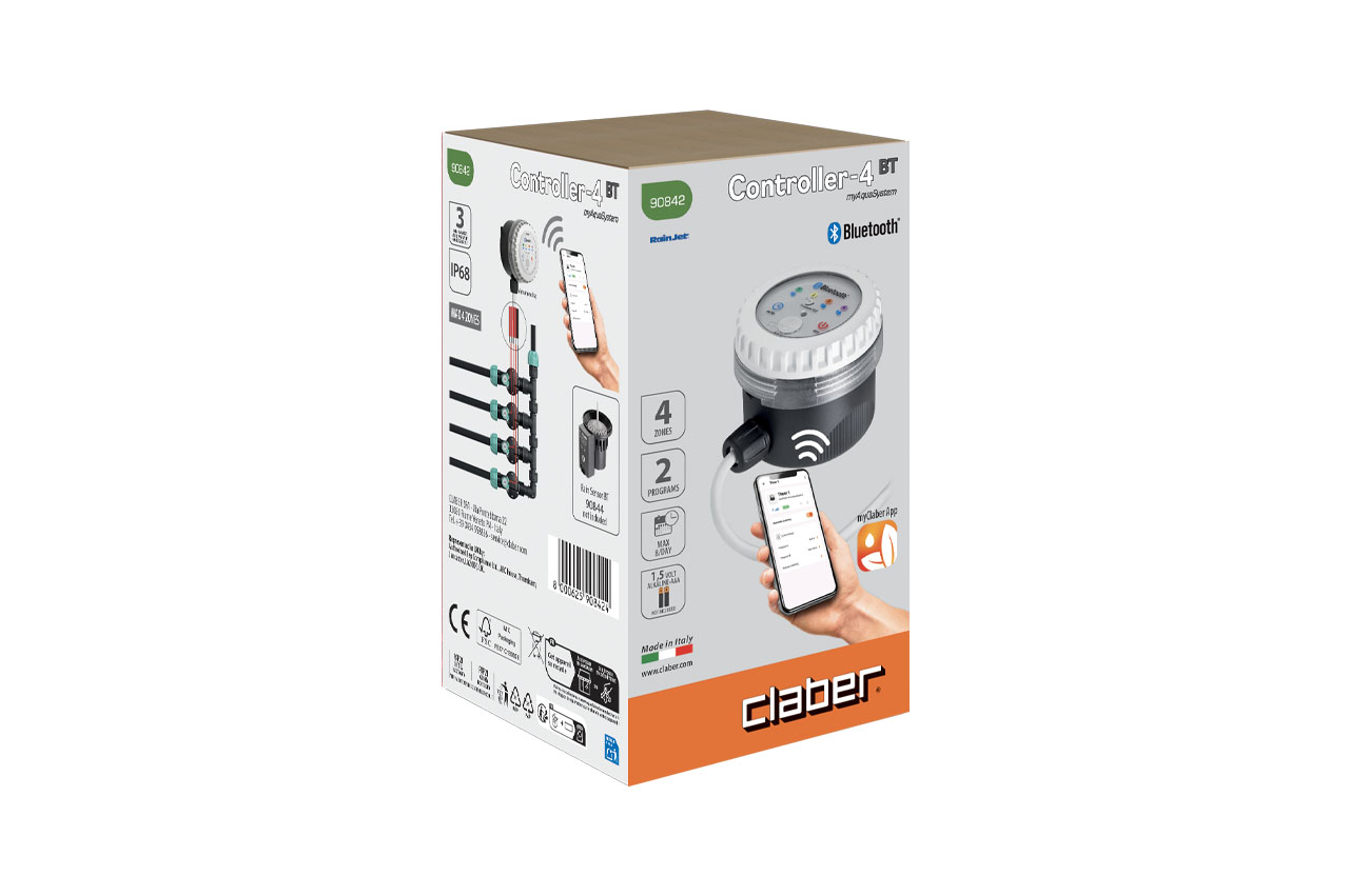 Claber 9V Steuermodul CONTROLLER-4 BT mit Bluetooth®-Technologie