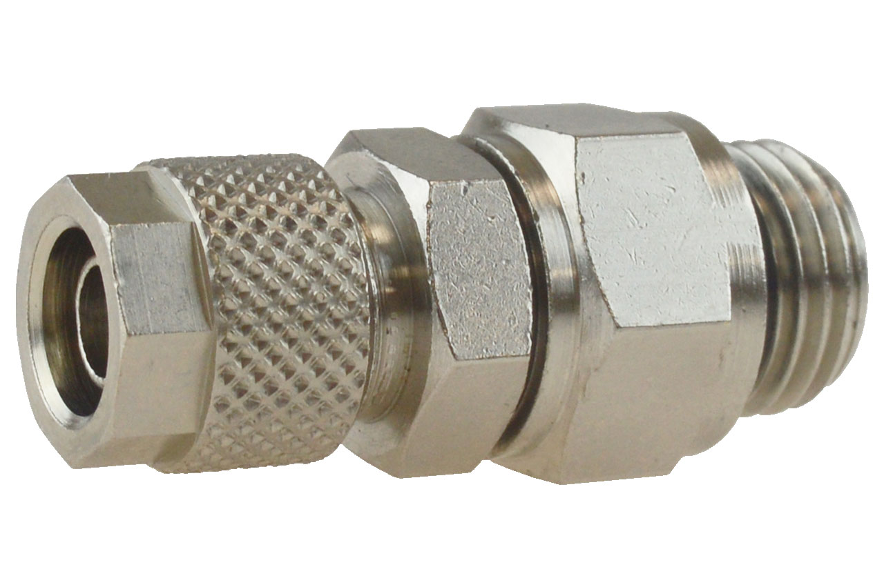 CK-Drehverschraubung gerade, Messing vernickelt