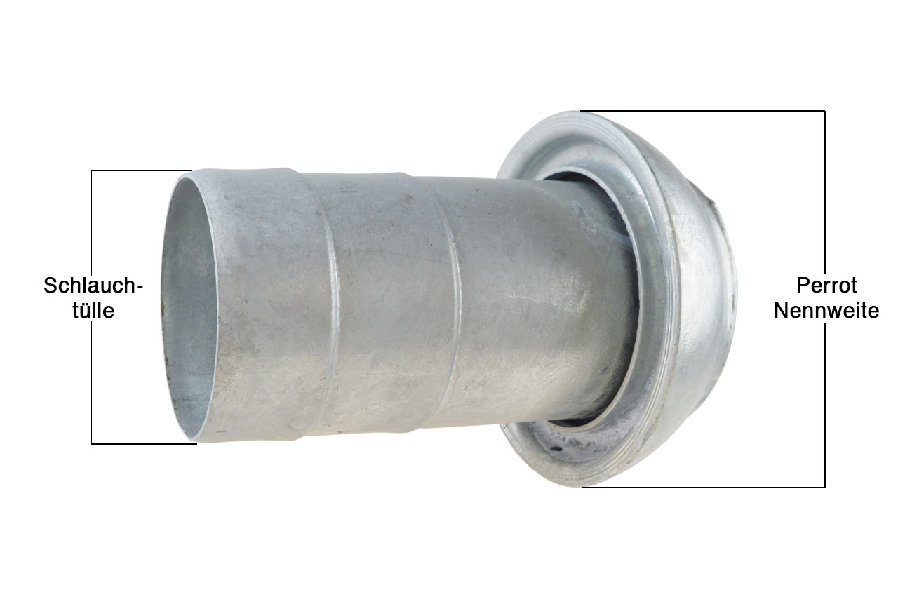 V-Teil mit gesickter Schlauchtülle, System Perrot (KVS-SI), Stahl verzinkt