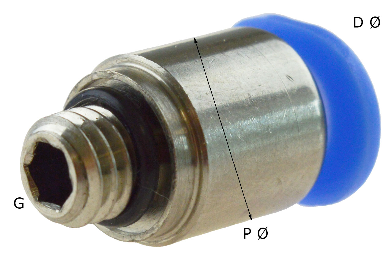 Steckverschraubung mit zylindrischem Außengewinde und Innensechskant, Mini