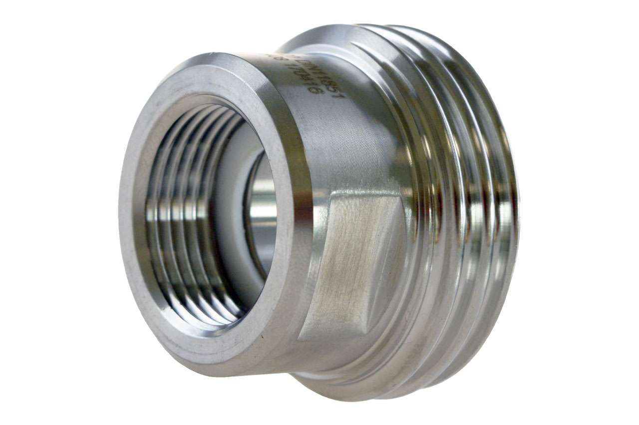 Übergangsstück Gewindestutzen auf Innengewinde, Edelstahl, DIN 11851
