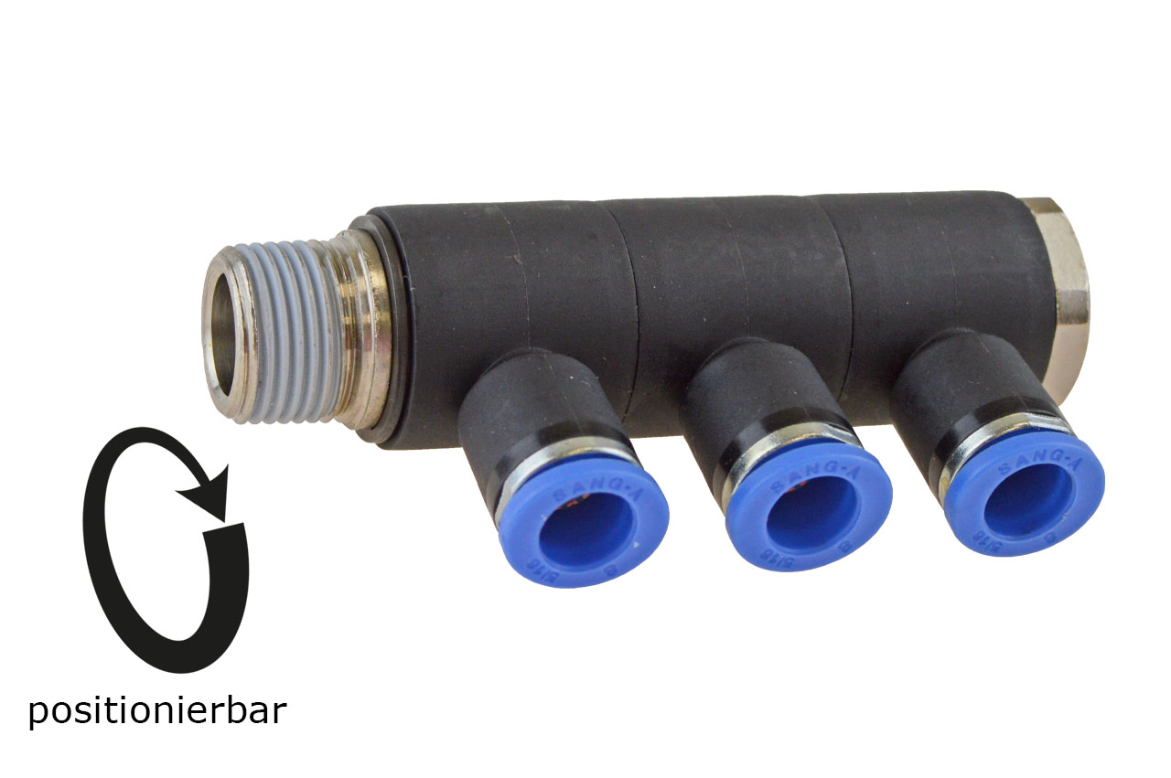 Mehrfachverteiler 3-fach mit Außengewinde, Standard
