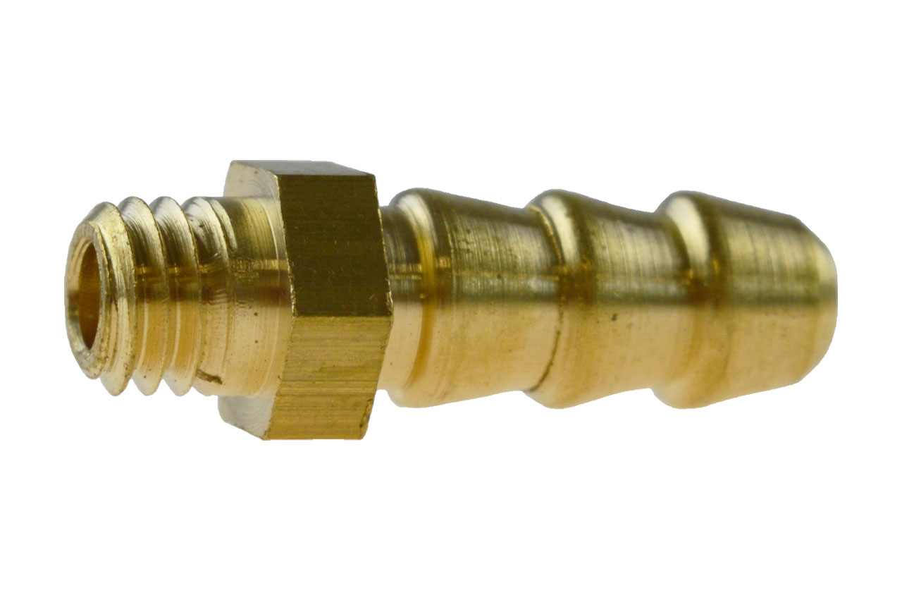 5 mm Messing-Nippel M6 x 1 mm als Ersatzteil für den Kompressor Battioni & Pagani für die "LF" Druckschmierung bei MEC und MEC II.