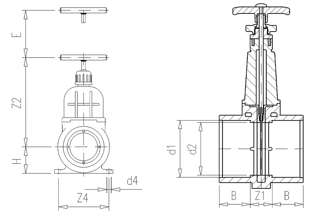 PVC Absperrschieber - Grafik