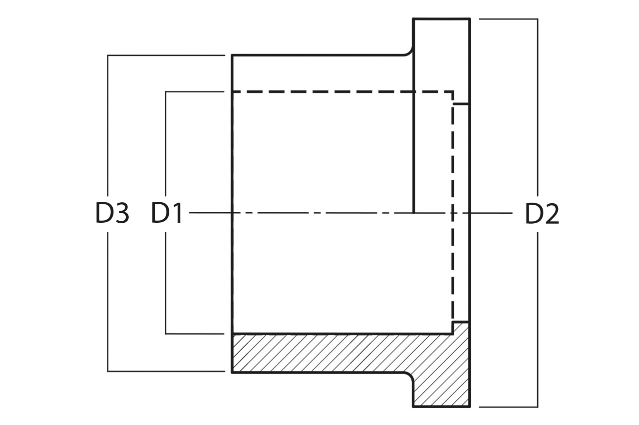Bundbuchse mit Klebemuffe, PVC-U - Grafik