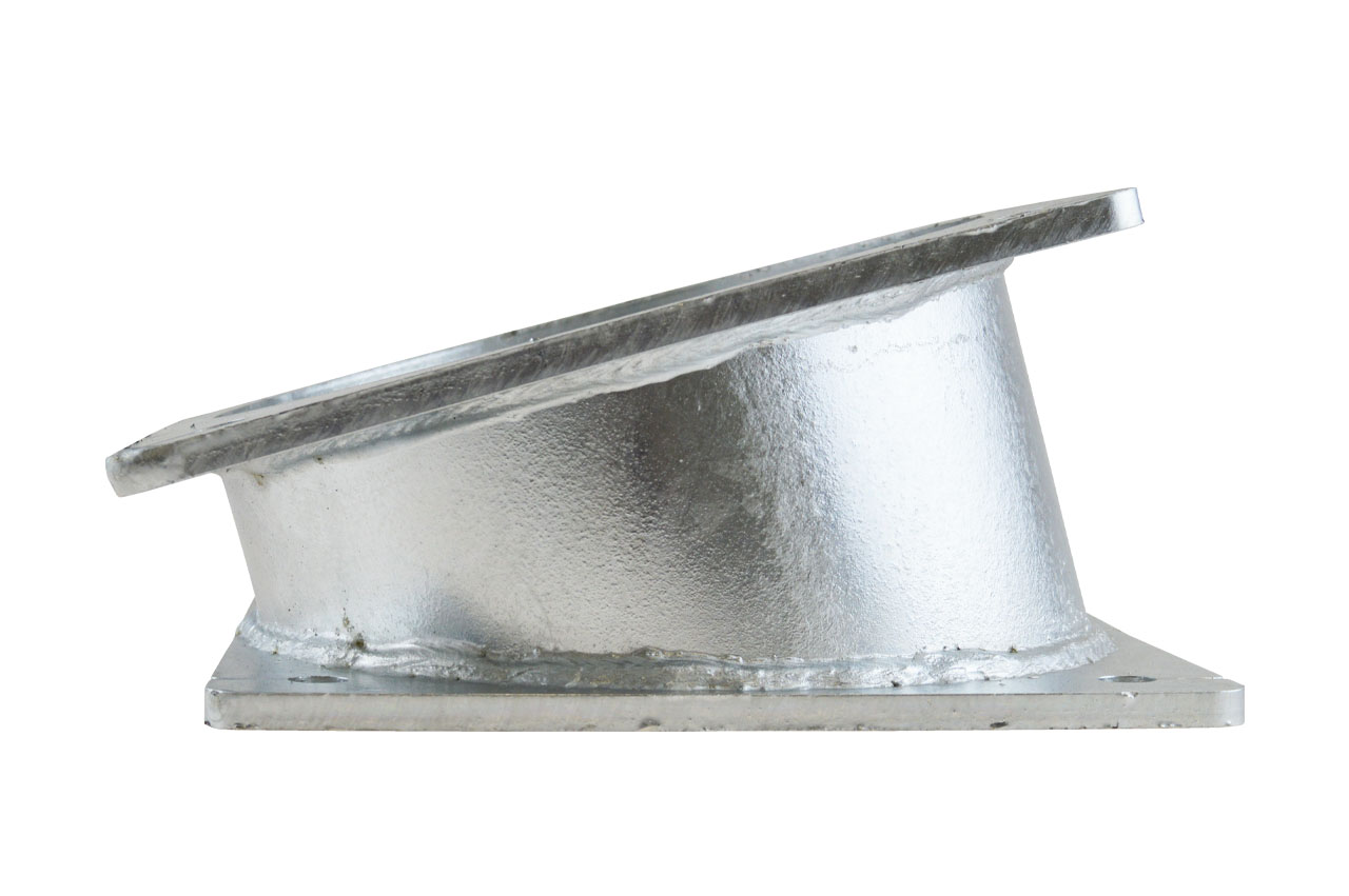 Flanschverbindungsrohr, 15° abgewinkelt, Stahl verzinkt