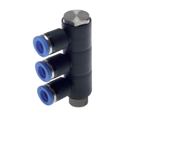 Mehrfachverteiler 3-fach mit zylindrischem Außengewinde, Standard