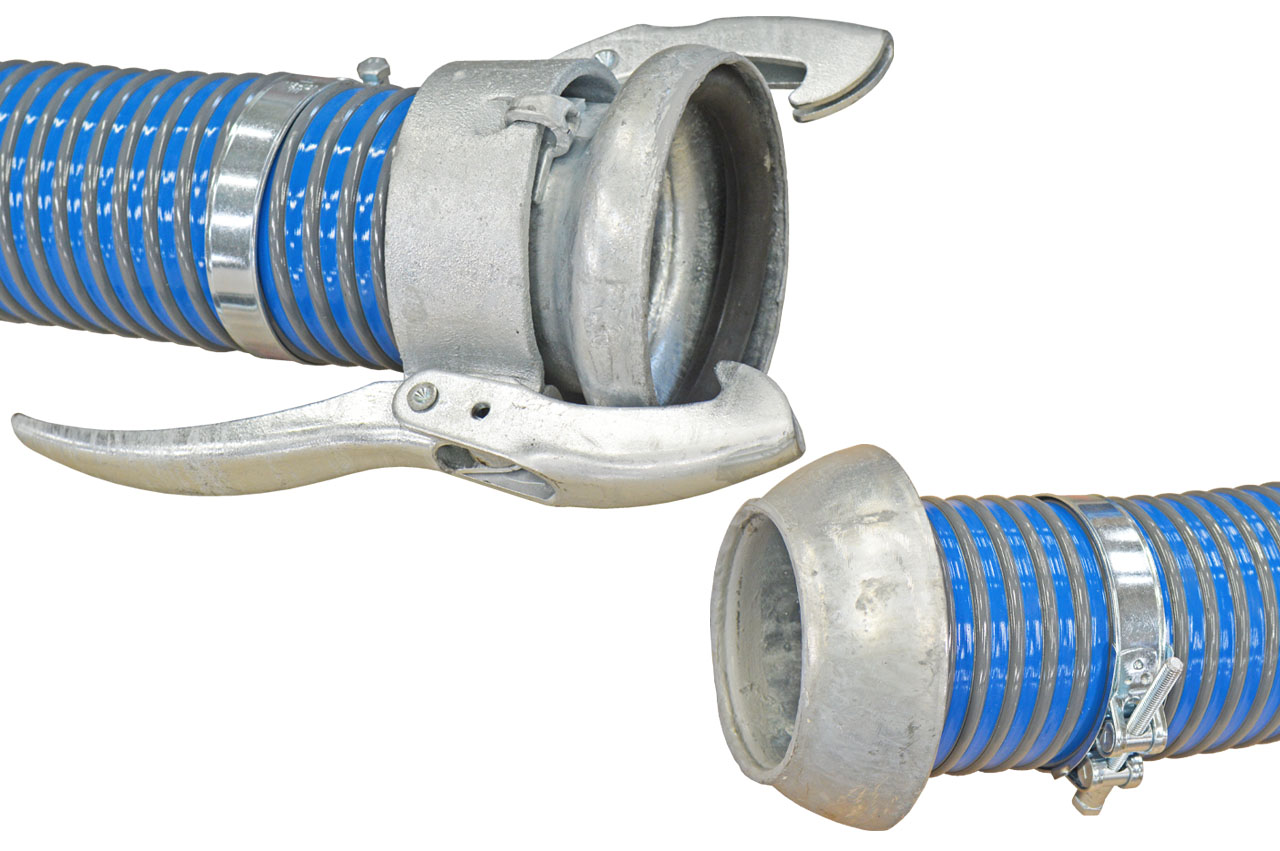 Vormontierter PVC Saug- und Förderschlauch FITT Multiflex Xtreme mit Kupplungen