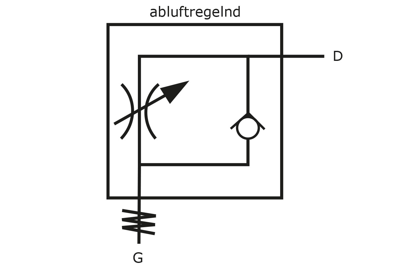 Drosselrückschlagventil mit Außengewinde, Messing - Grafik