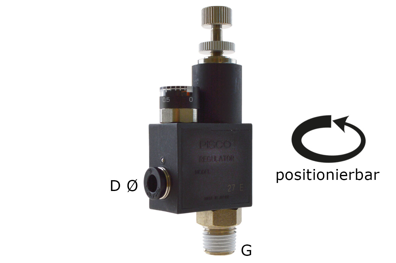 Druckregelventil mit Außengewinde und Manometer, Standard