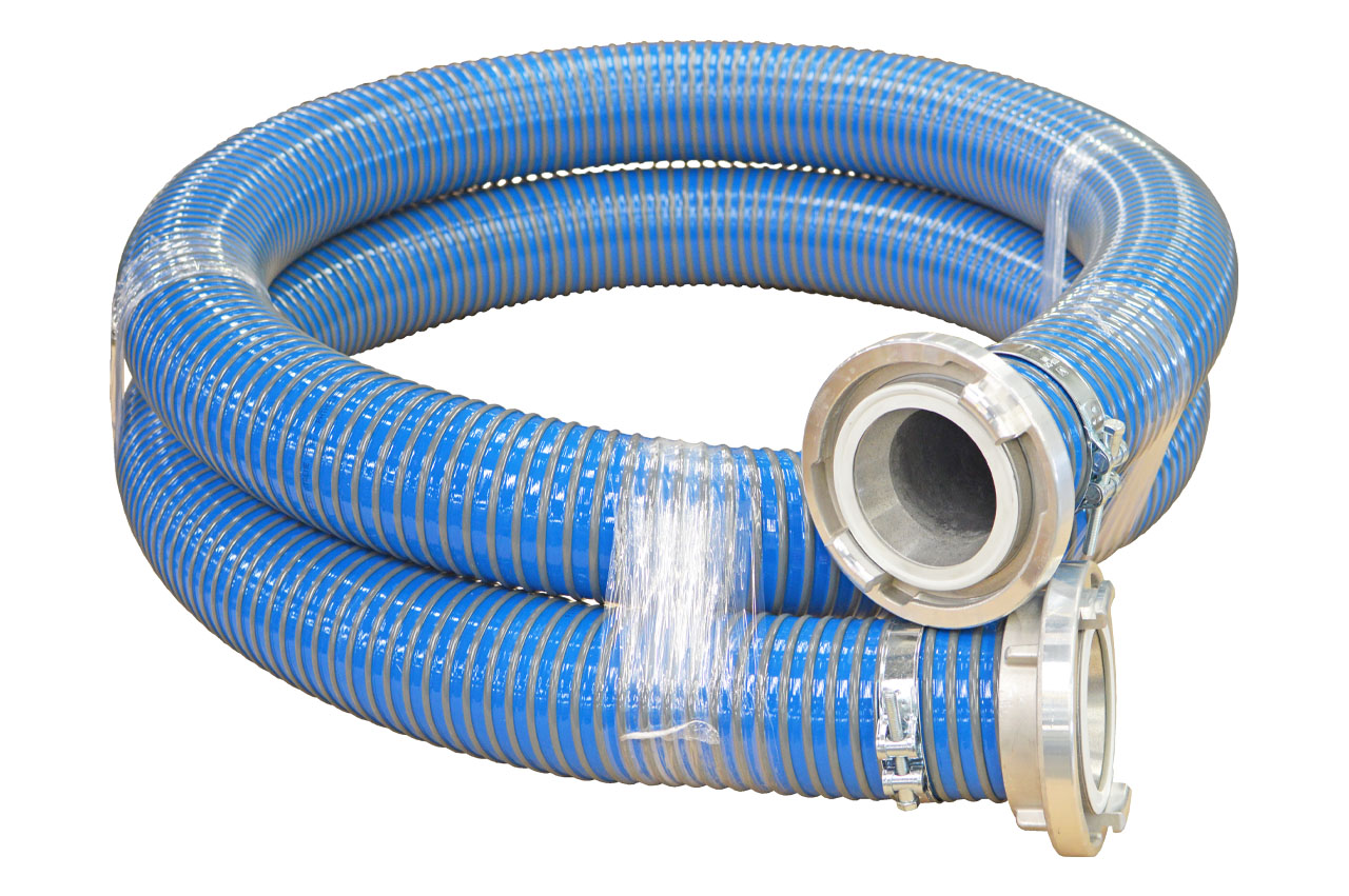 Vormontierter PVC Saug- und Förderschlauch FITT Multiflex Xtreme mit Kupplungen