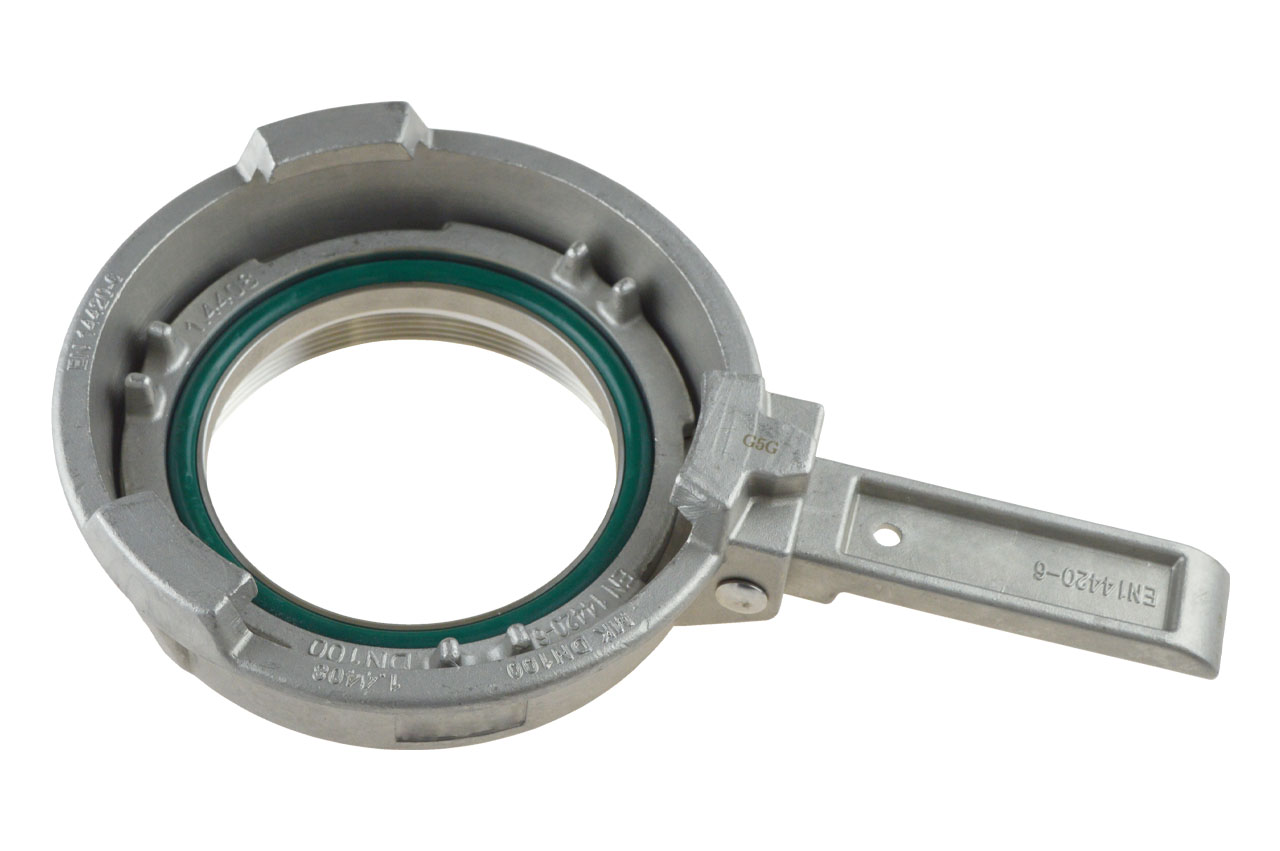 Tankwagenkupplung mit Innengewinde und Spannhebel Typ MK, Edelstahl, EN 14420-6