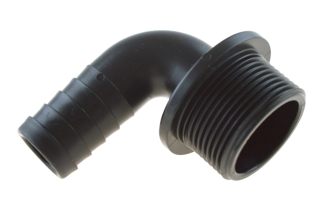 Schlauchtülle 90° mit Außengewinde aus Polypropylen