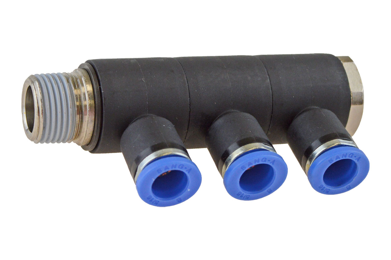 Mehrfachverteiler 3-fach mit Außengewinde, Standard