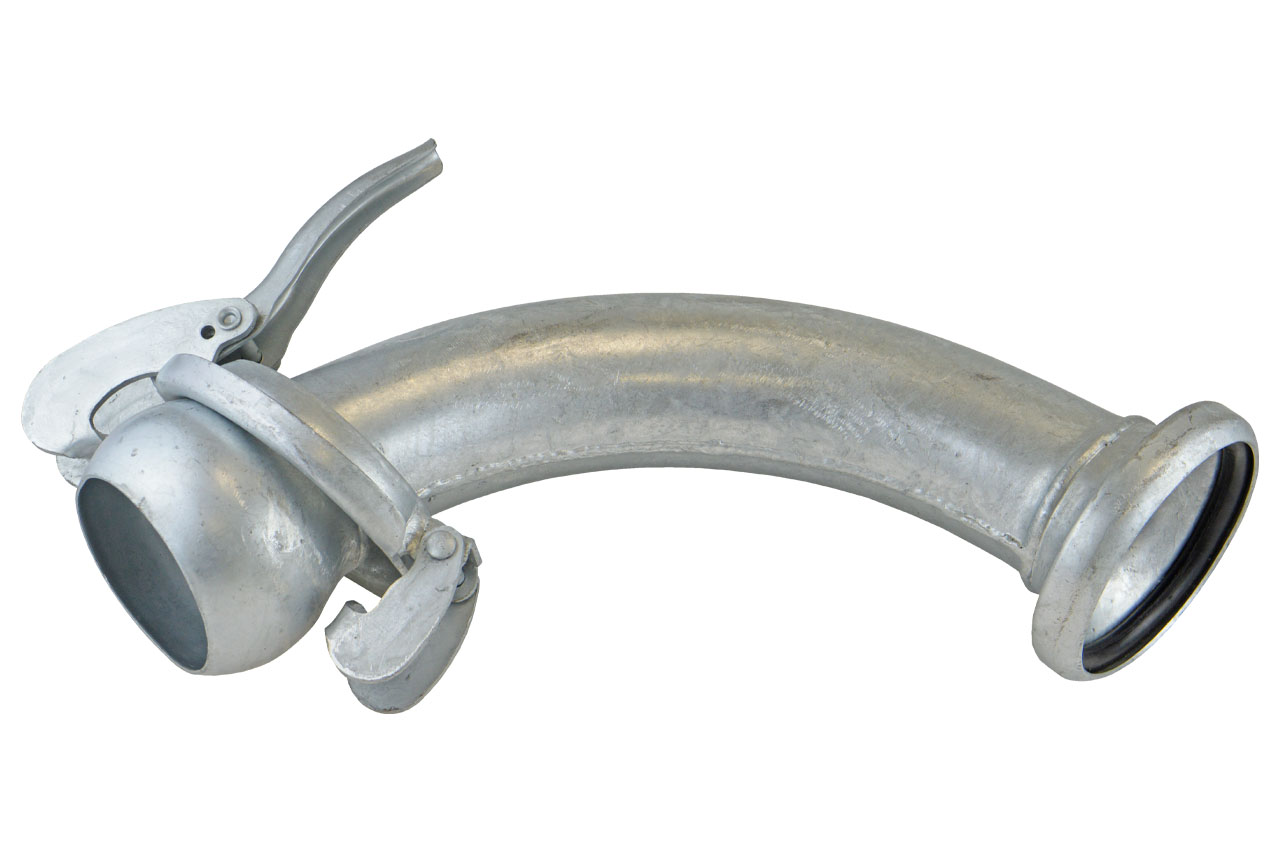 Bogen 90° mit M- und V-Kupplung, System Bauer, verzinkt