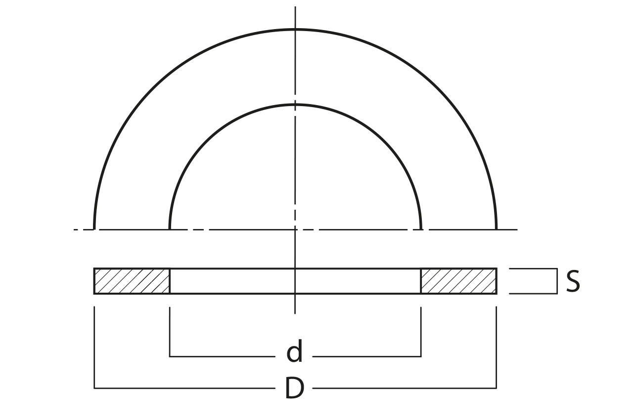 Flachdichtung für Bundbuchsen - Grafik
