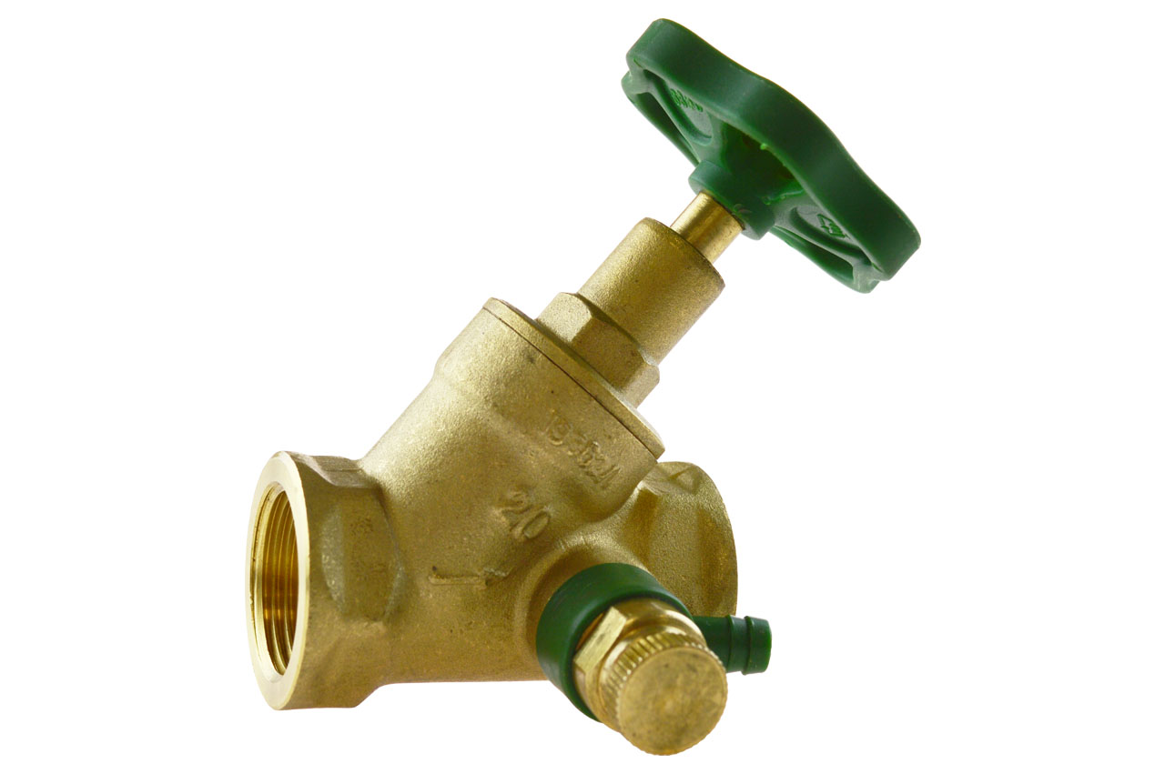 Schägsitz-Absperrventil mit Entleerung, Typ 1410, Messing