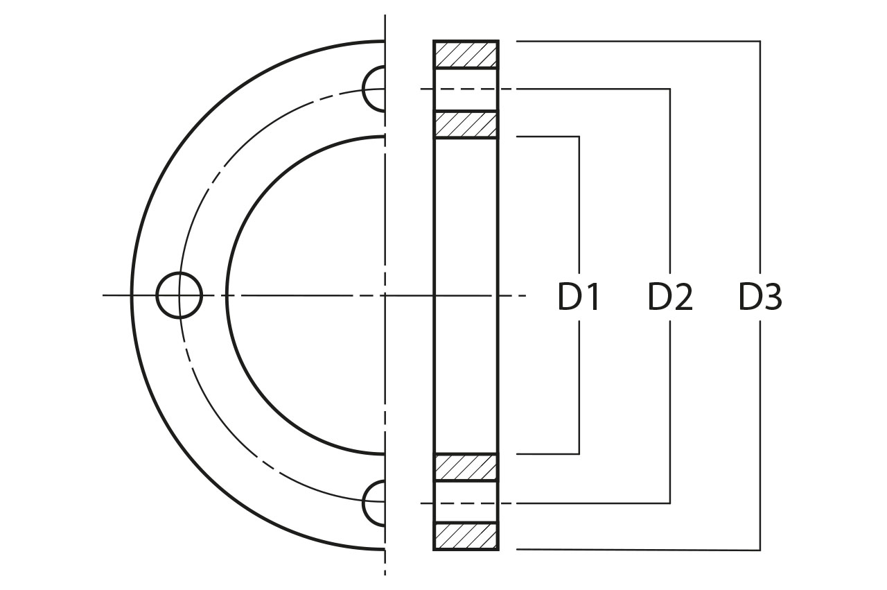 Flansch, PVC-U - Grafik