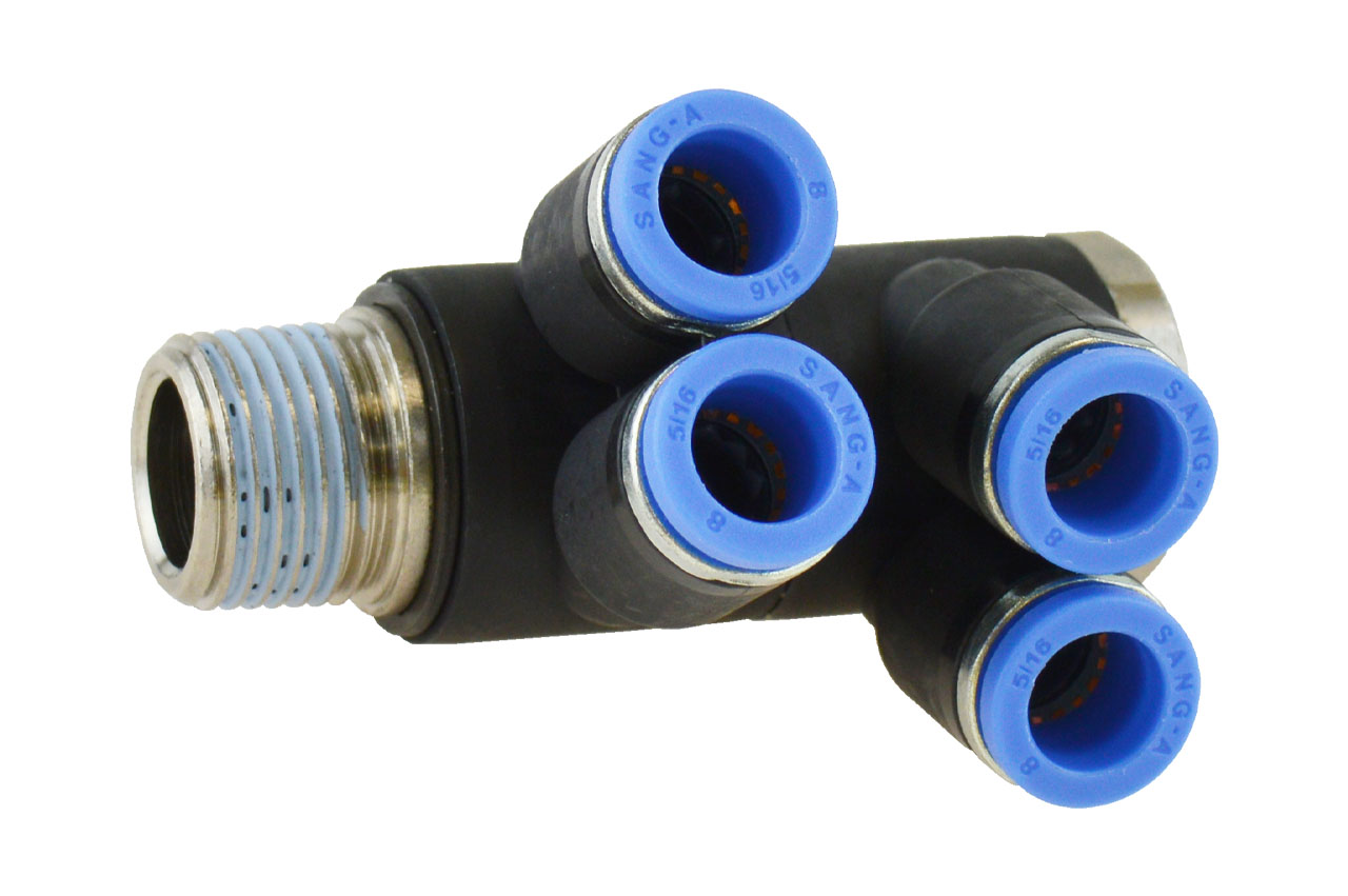 Mehrfachverteiler 4-fach mit Außengewinde, Standard