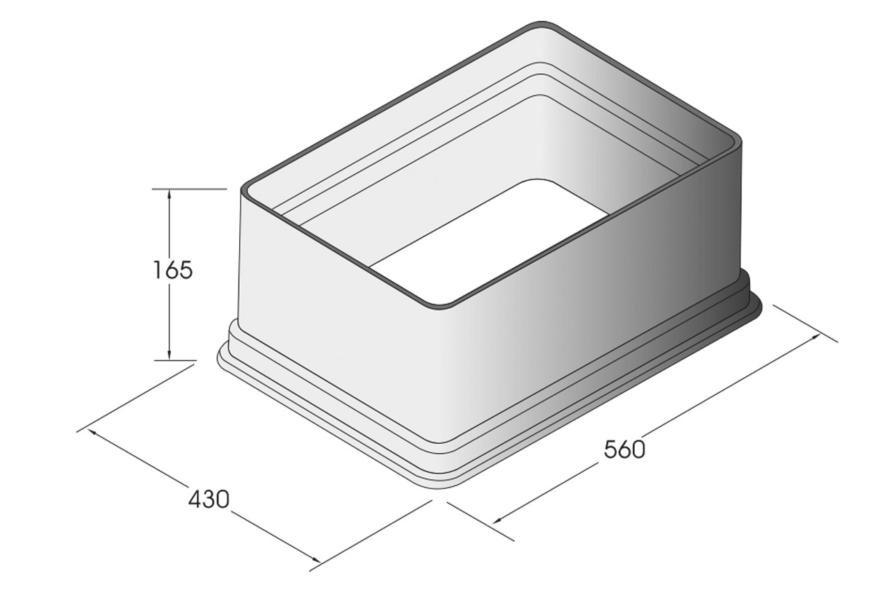 Maße Erhöhung für Ventilbox JUMBO