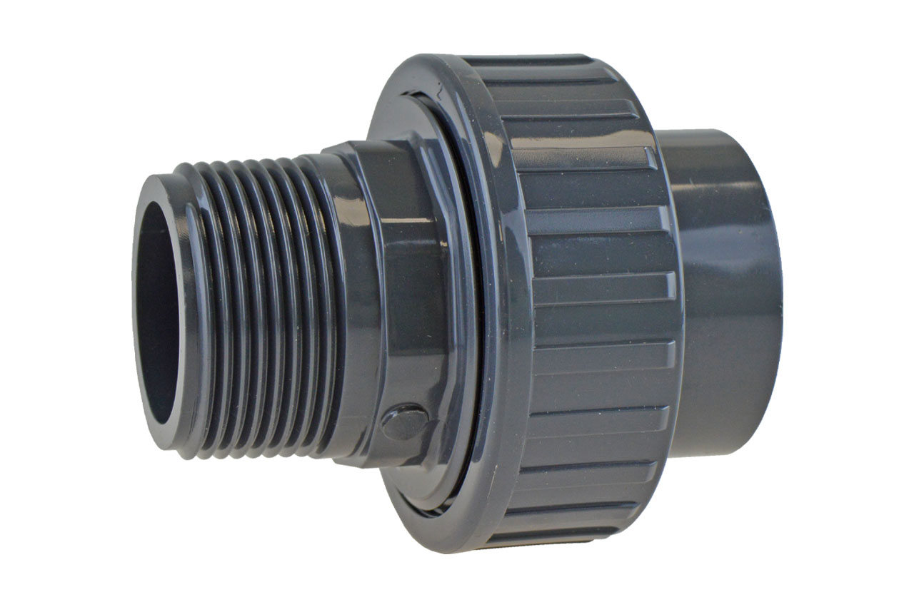 Verschraubung mit Klebemuffe und Außengewinde, PVC-U