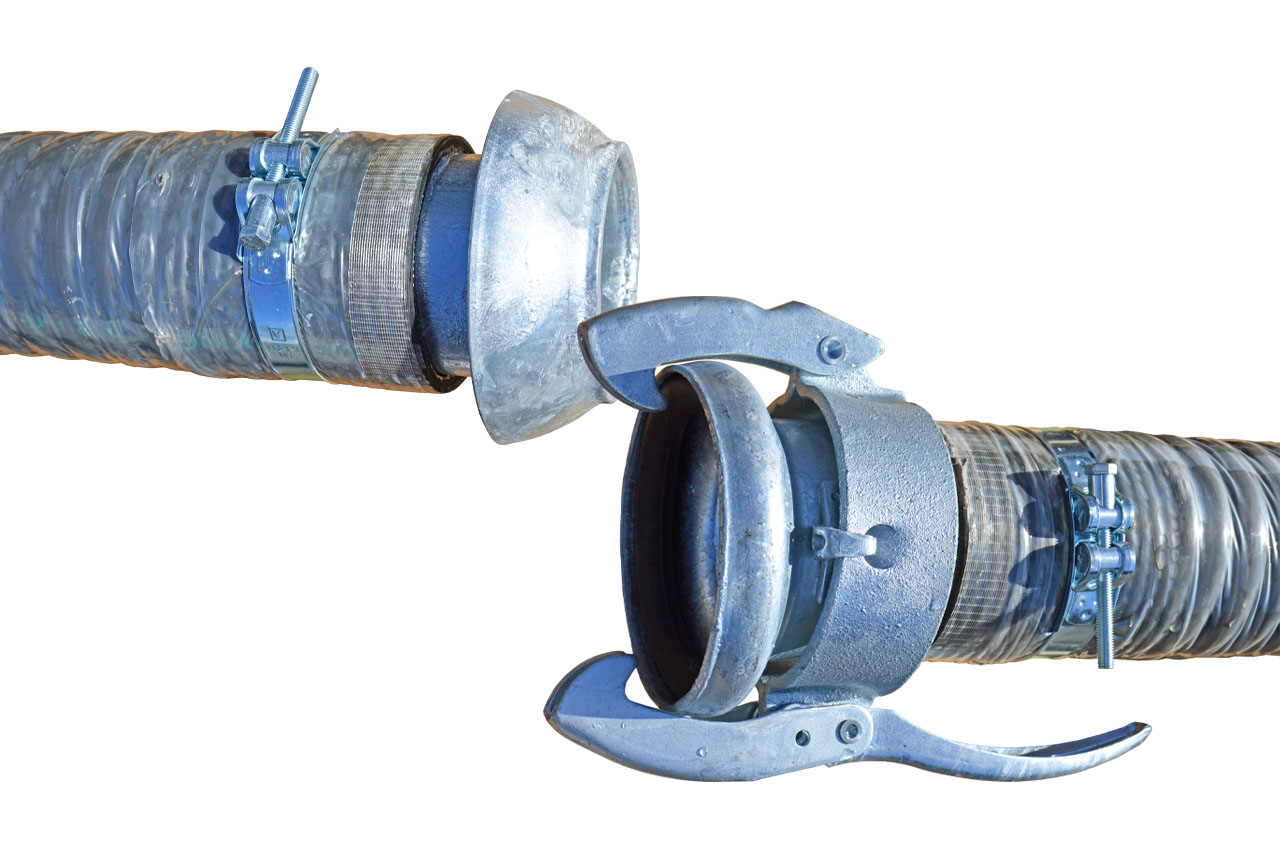 Vormontierter Saug- und Druckschlauch mit spiralfreien Muffen - NOBRA KING mit Kupplungen