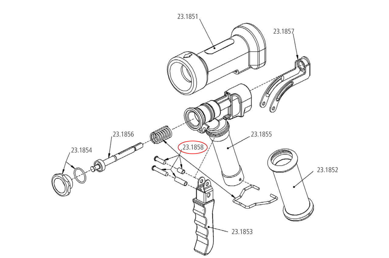 Ventilfeder, Bolzen und Bügel GEKA® Profi Reinigungspistole für Trinkwasser, max. +50°C