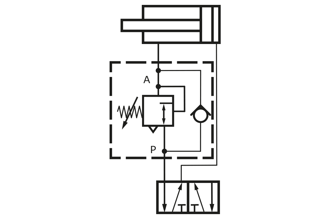 Differenzdruckregler vordruckabhängig mit Außengewinde, Standard - Grafik