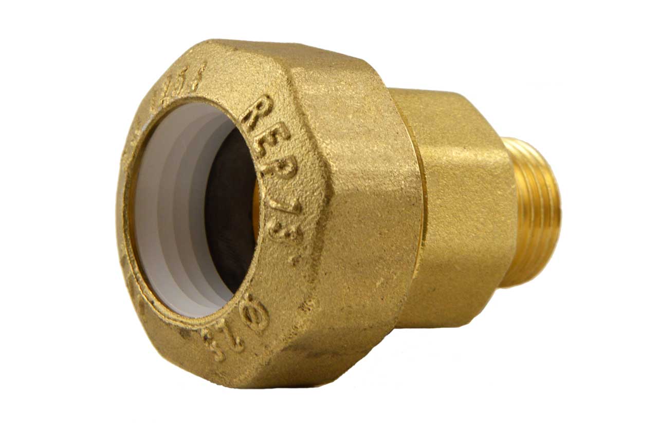 PE Kupplung mit Außengewinde, Messing, DVGW