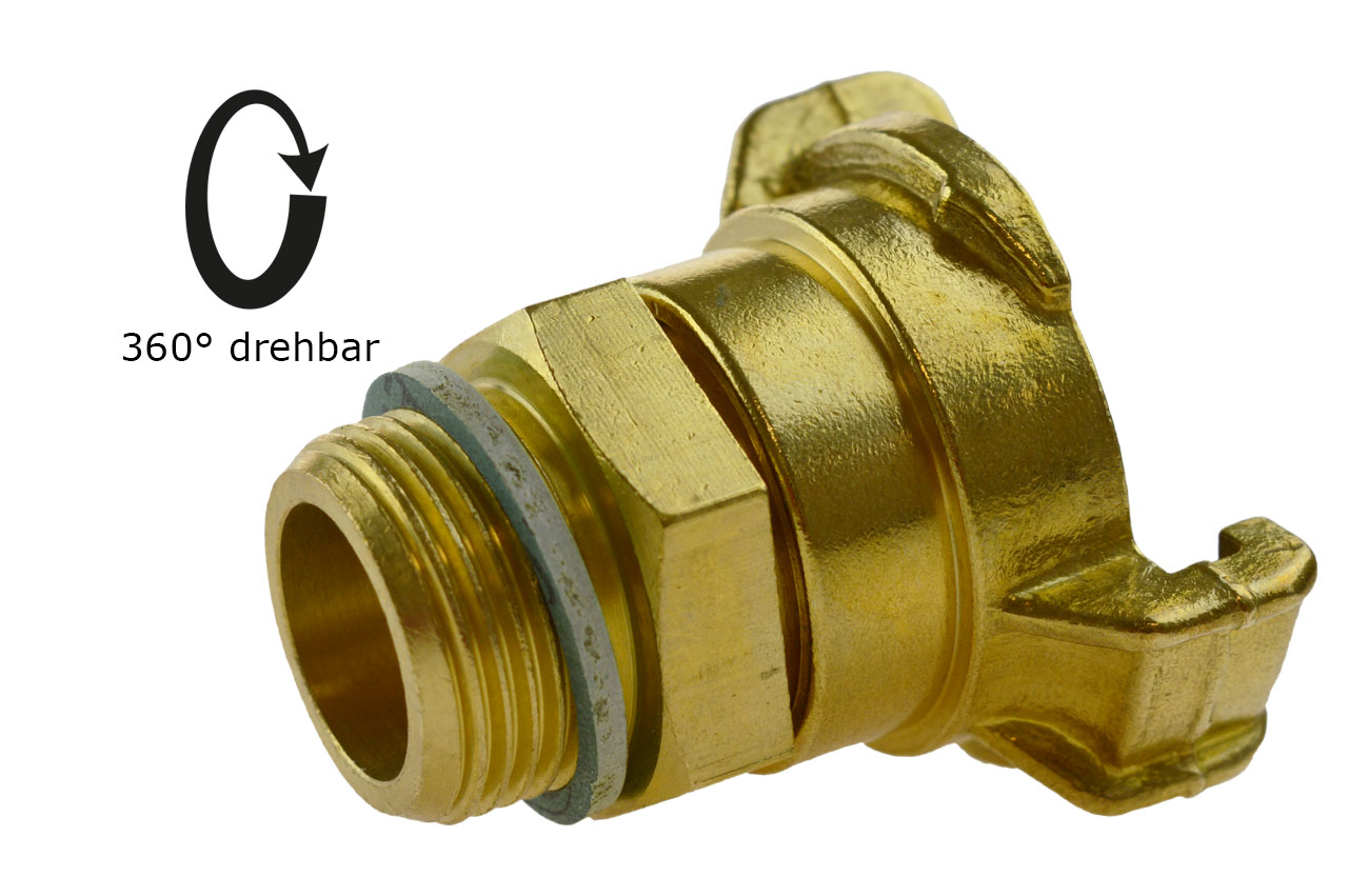 GEKA® plus Schnellkupplung mit Außengewinde drehbar, Messing