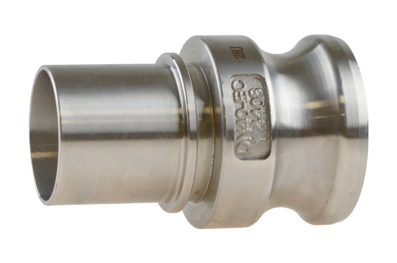 V-Teil Stutzen mit Sicherungsbund Typ E, System Kamlock, VA