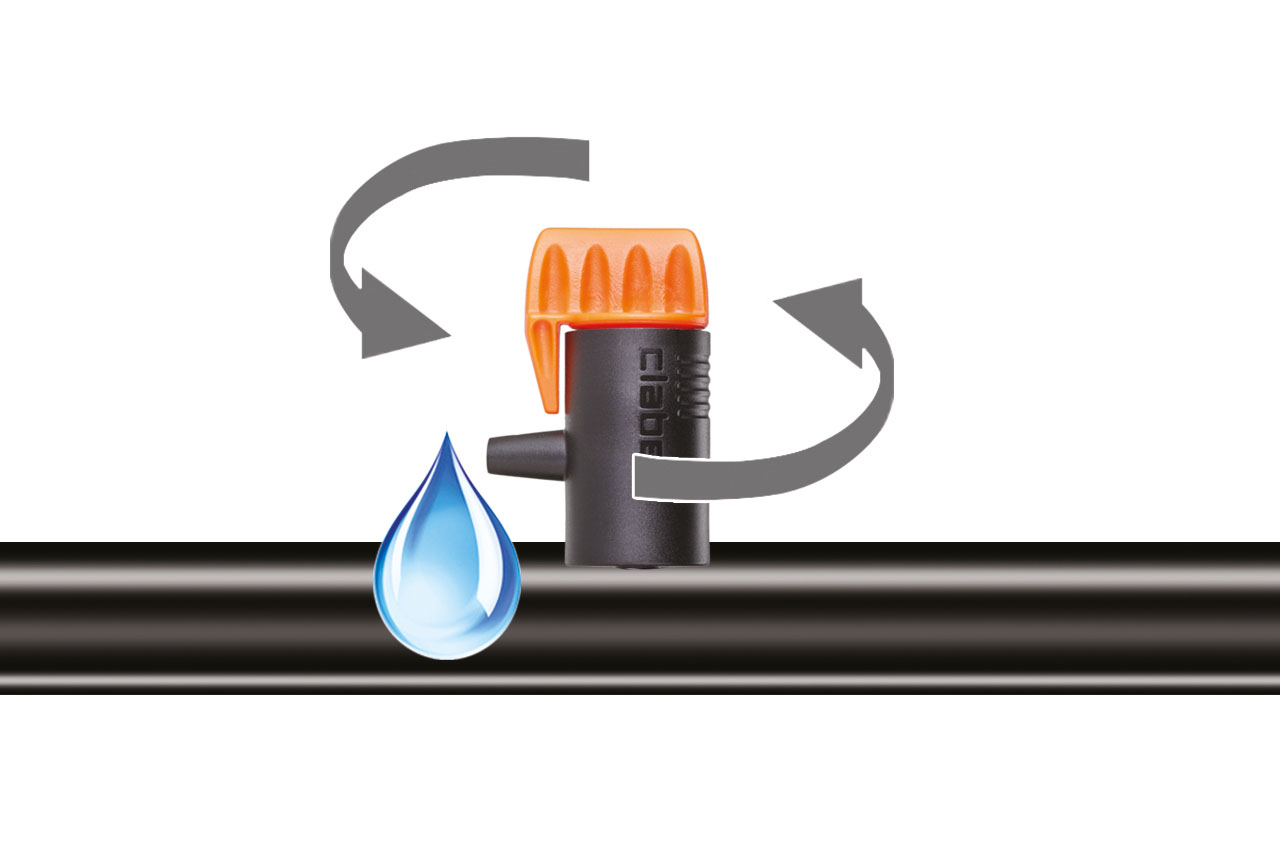 einstellbarer Tropfer im  Verlegerohr
