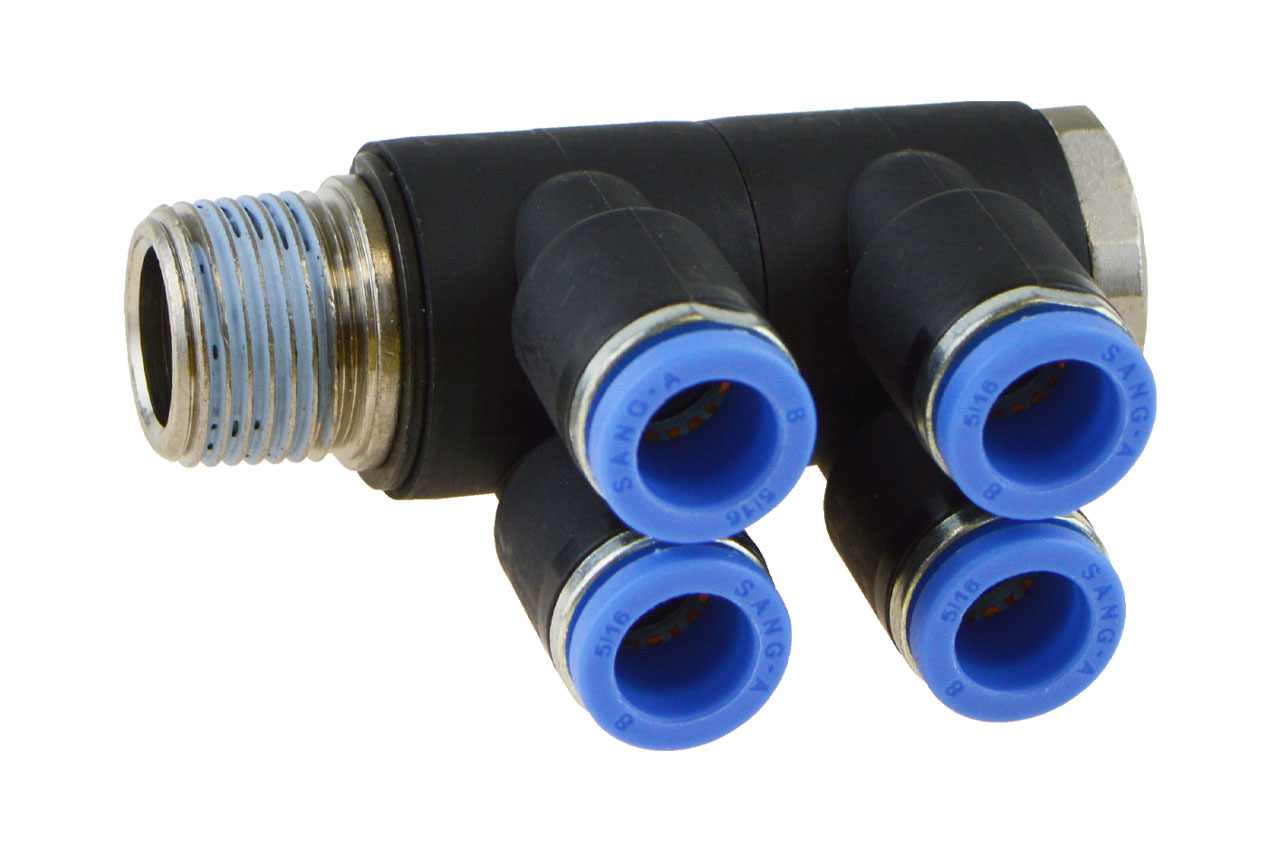 Mehrfachverteiler 4-fach mit Außengewinde, Standard