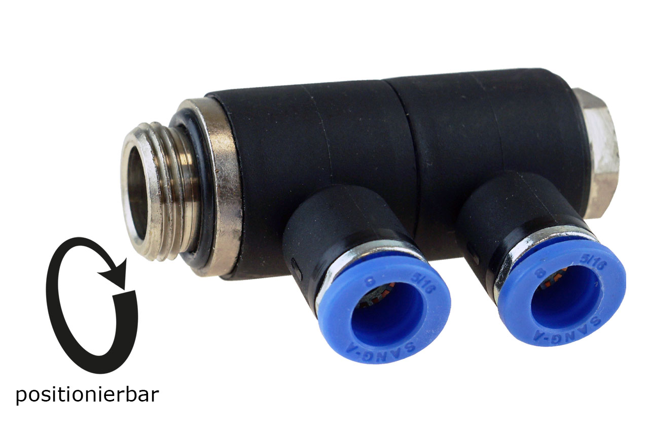 Mehrfachverteiler 2-fach mit zylindrischem Außengewinde, Standard