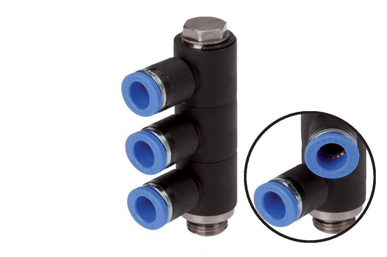 Mehrfachverteiler 3-fach mit zylindrischem Außengewinde, Standard