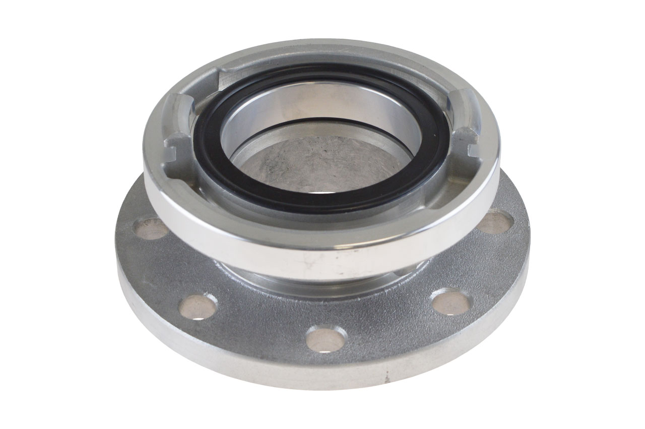 Übergangsstück System Storz auf DIN-Flansch, Aluminium geschmiedet