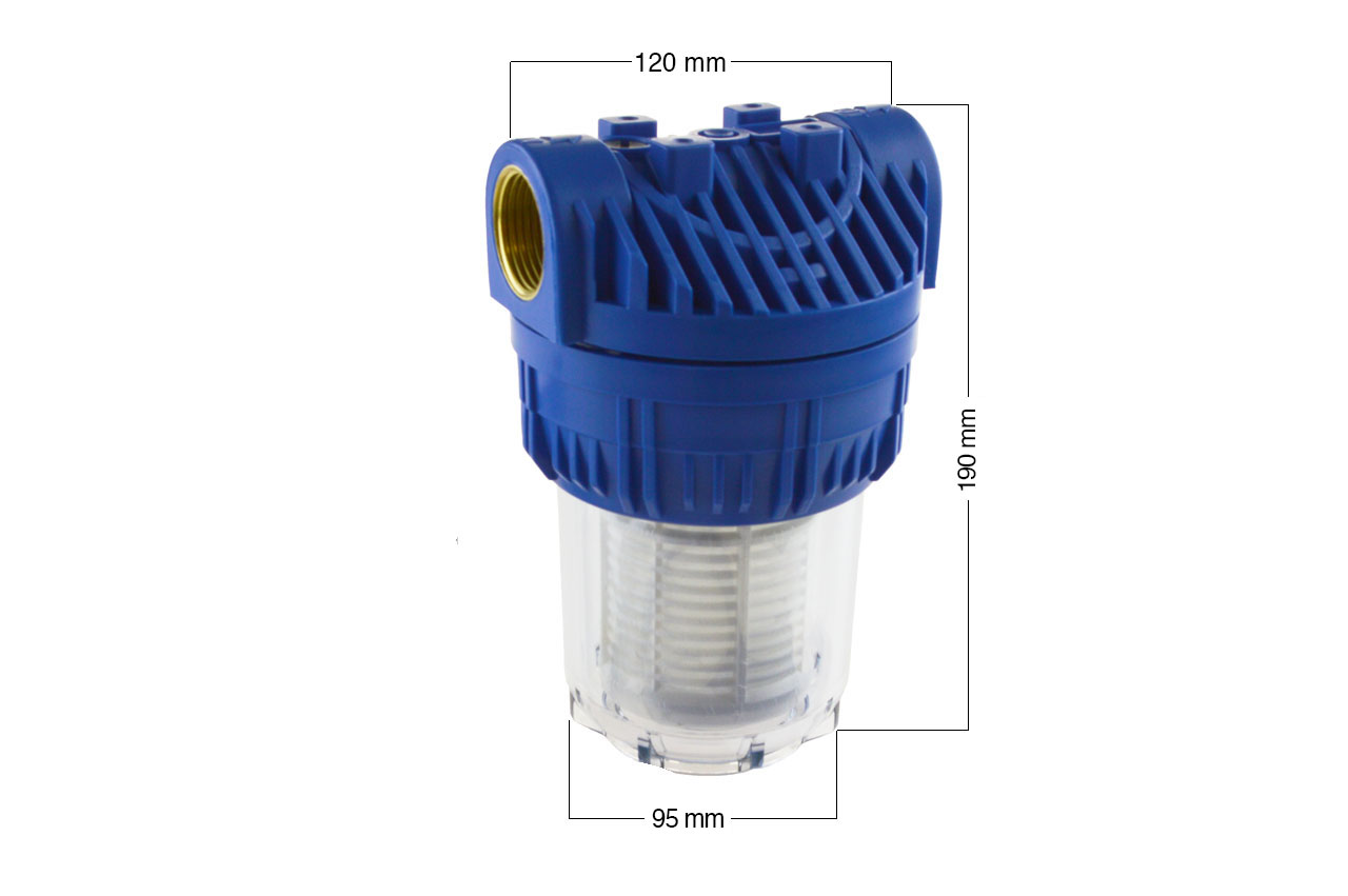 Leitungsfilter, Wasserfilter 5", kurz mit Halter und Montageschlüssel