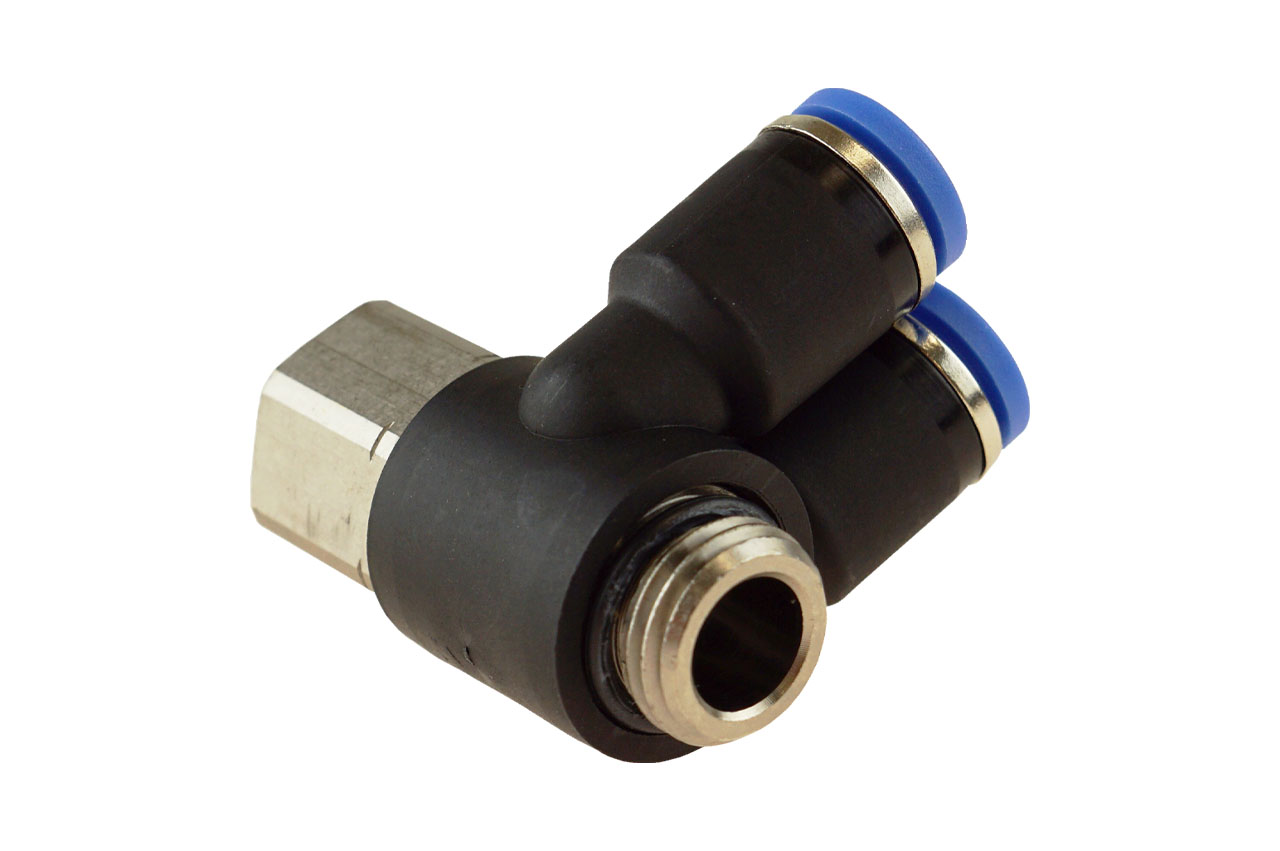 Y-Steckverschraubung mit zylindrischem Innen- und Außengewinde, Standard