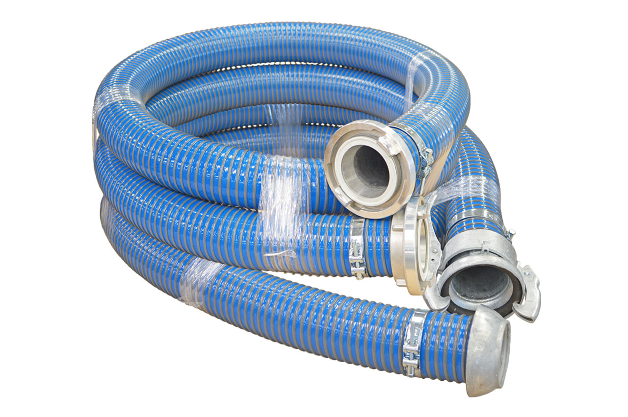 Vormontierter PVC Saug- und Förderschlauch FITT Multiflex Xtreme mit Kupplungen
