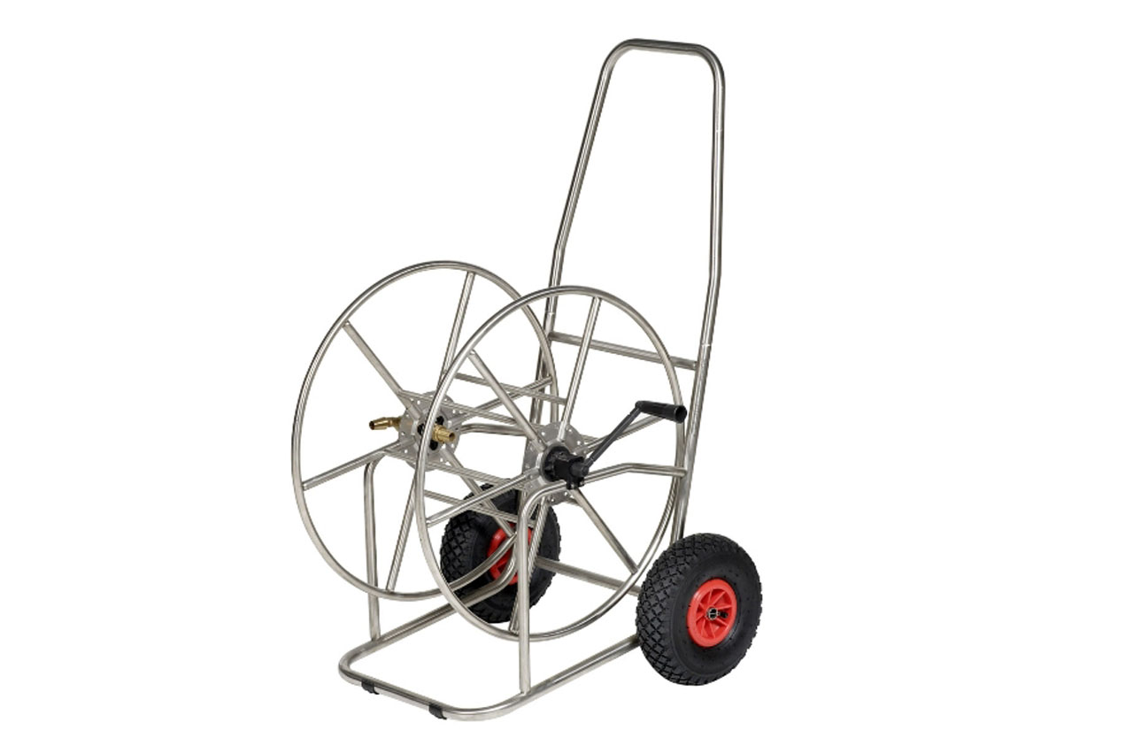 Schlauchwagen mit Luftbereifung Edelstahl - ART 4410