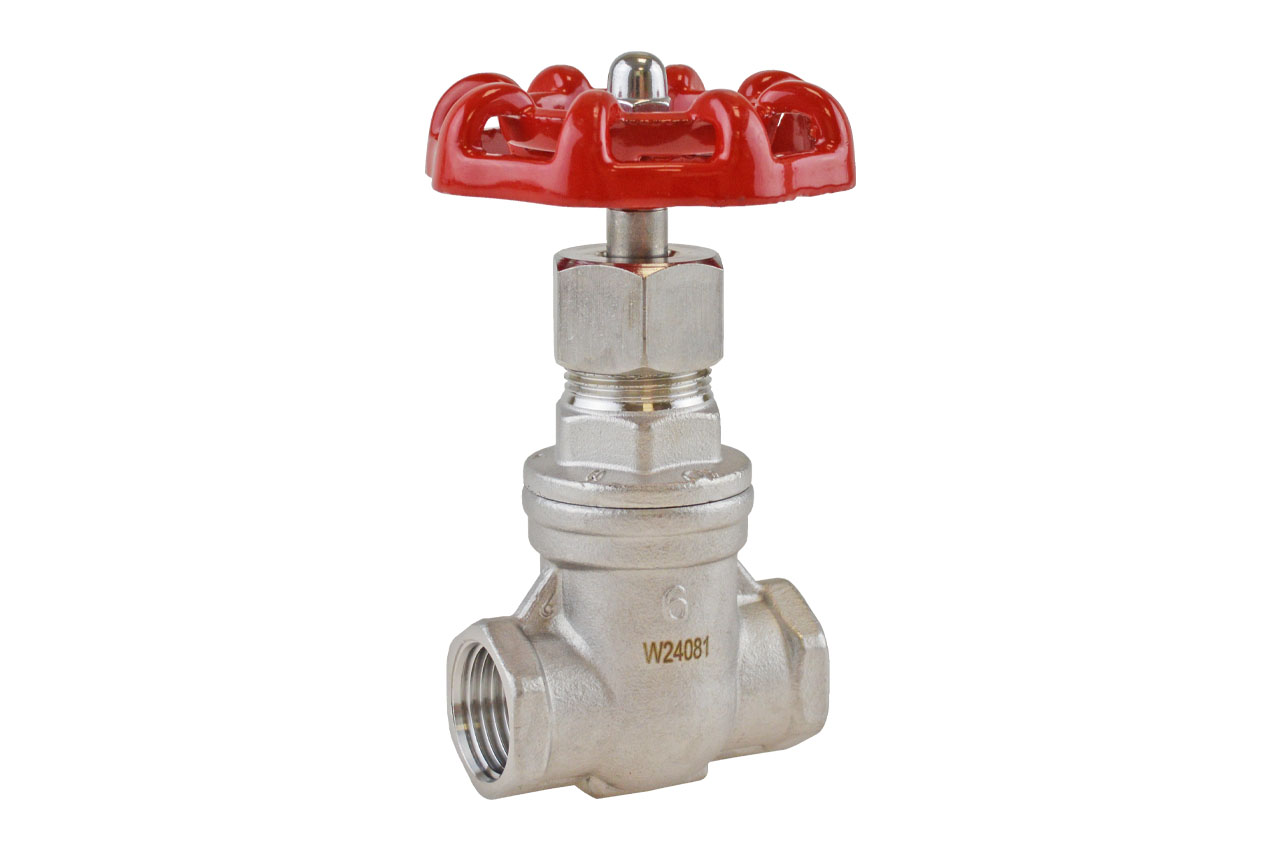 Muffenschieber mit Innengewinde und Handrad, Edelstahl