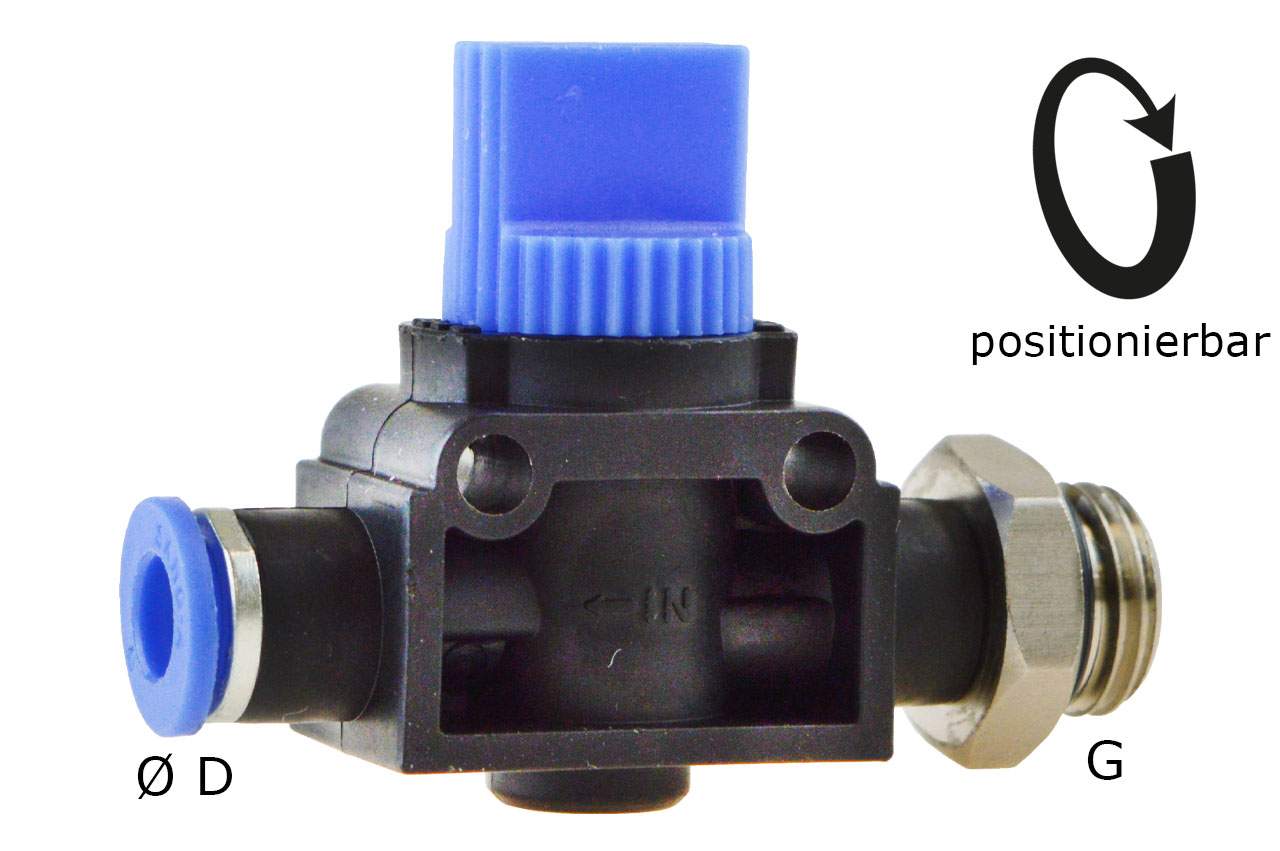3/2-Wege Absperrventil mit zylindrischem Außengewinde und Steckanschluss, Standard