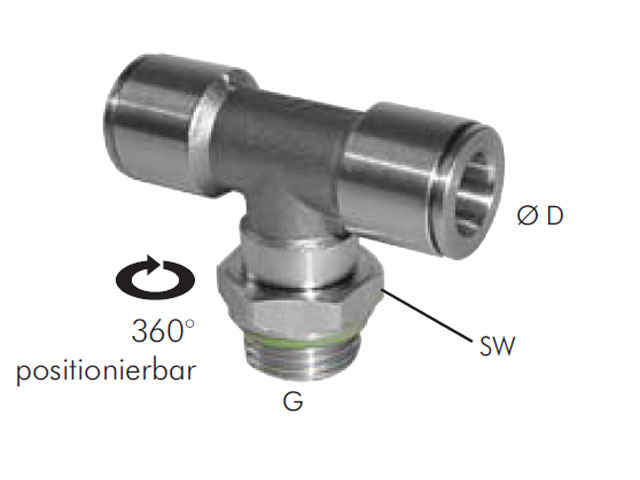 TE-Steckverschraubung mit Außengewinde, Edelstahl