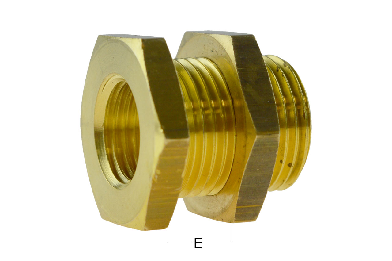 Tankdurchführung / Schottverschraubung ohne Doppeldichtung aus Messing Tankdurchführung / Schottverschraubung ohne Doppeldichtung aus Messing