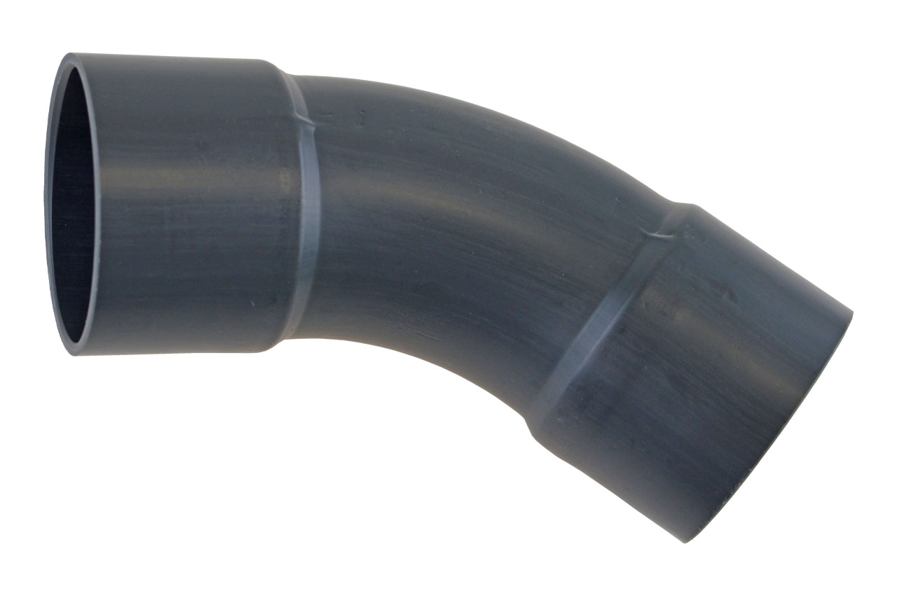 Rohrbogen 45° mit Klebemuffen, PVC-U