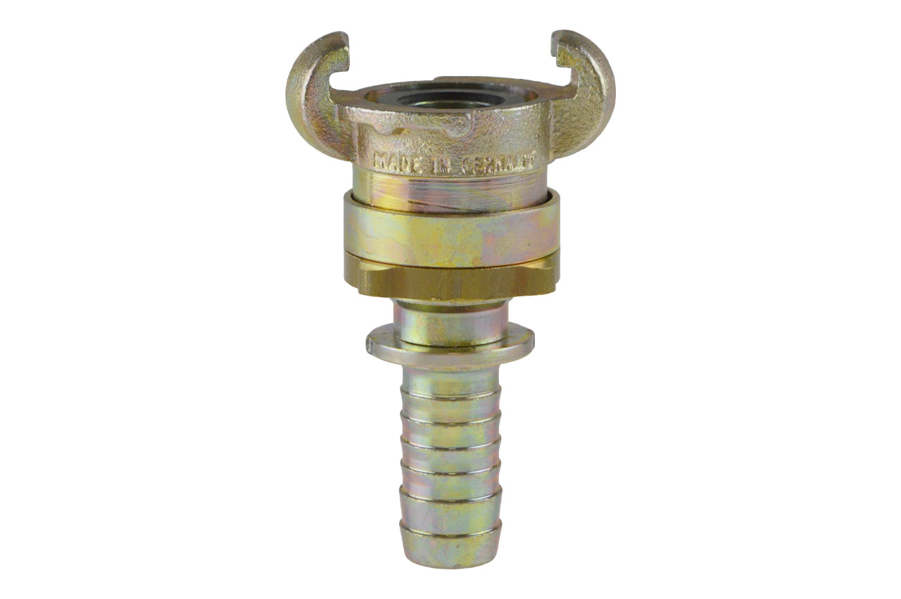 Pressluft-Sicherheitskupplung mit Schlauchtülle und Sicherungsbund, DIN 3238